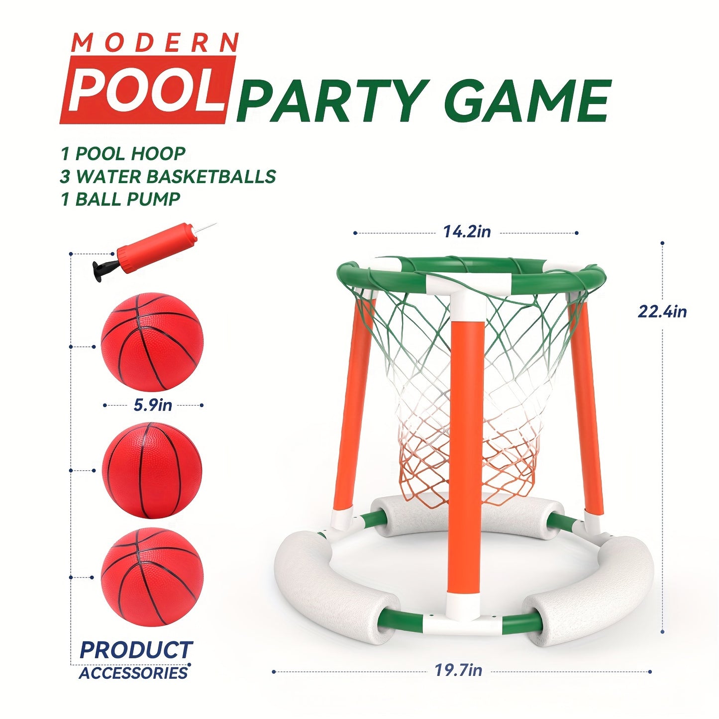 Floating Inflatable Pool Basketball