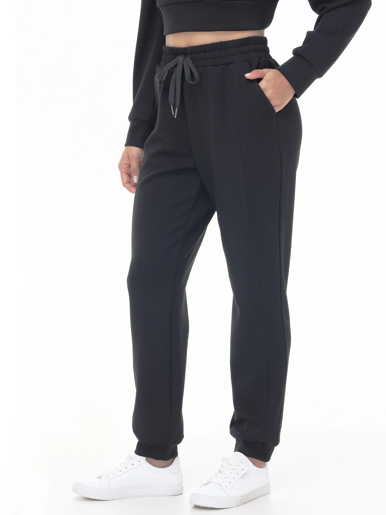 Womens Jogger Pants with Pocket Ankle-Length Regular Fit Stretchy Fabric