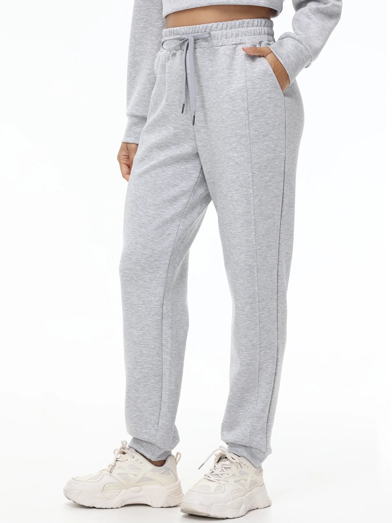 Womens Jogger Pants with Pocket Ankle-Length Regular Fit Stretchy Fabric