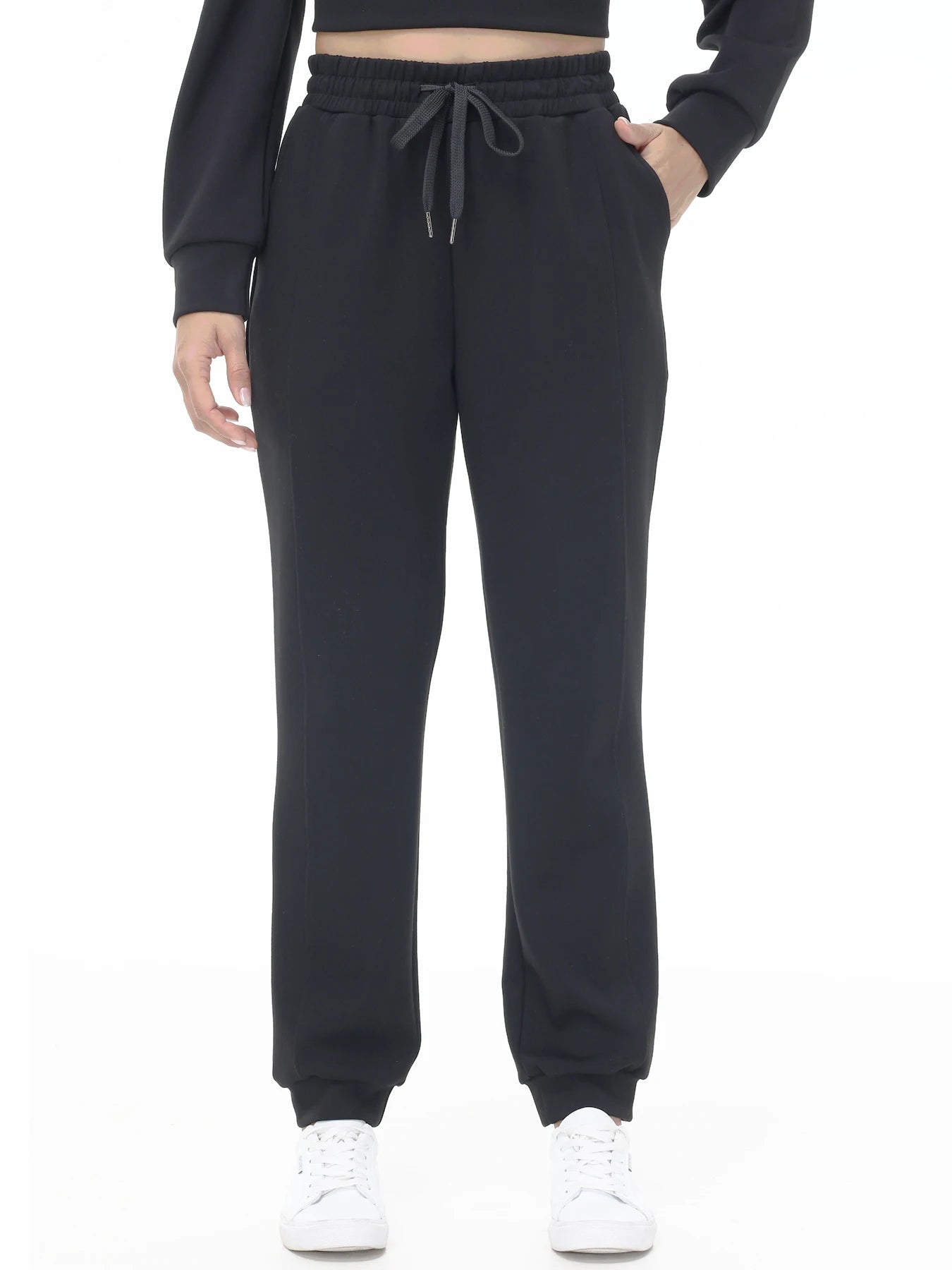 Womens Jogger Pants with Pocket Ankle-Length Regular Fit Stretchy Fabric