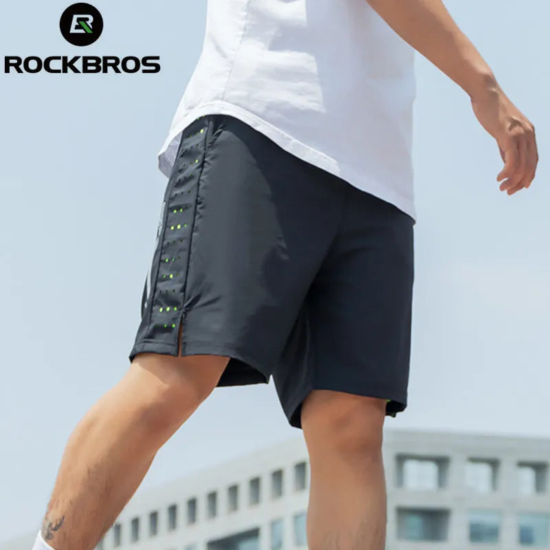 Bicycle Shorts Pants for Men with Pockets Quick-Drying Breathable Comfortable Loose Fit Unisex Black Polyester Spandex