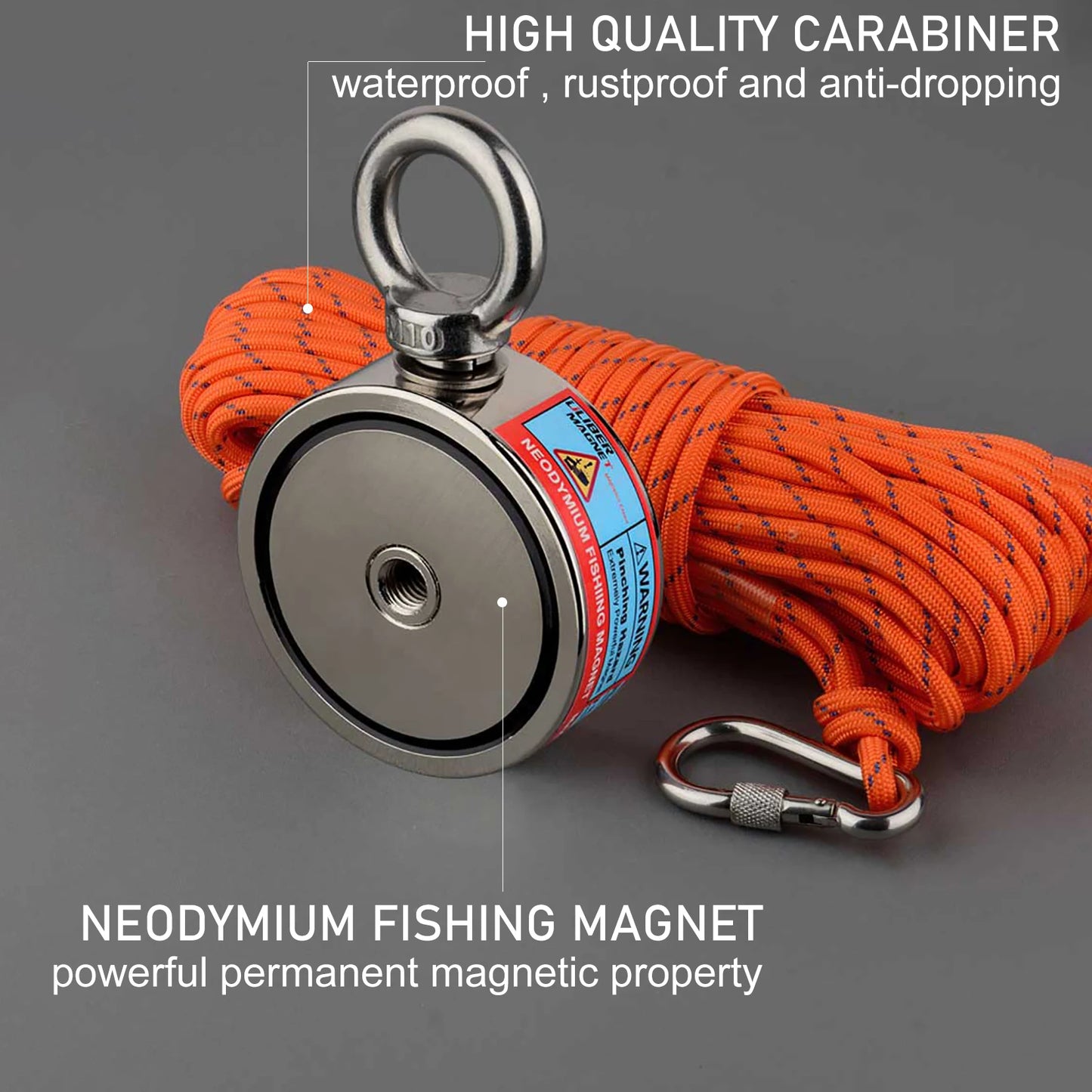 Salvage Magnet Sea Fishing Equipment Holder 140KG Rare Earth Magnet for Treasure Hunting and Lifting Applications