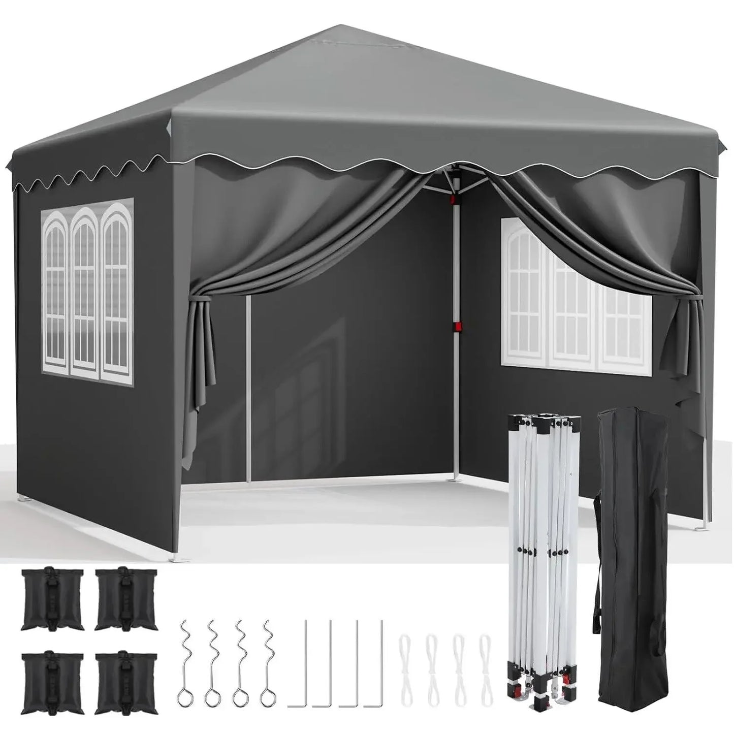 Sunshade Gazebo Portable Outdoor Rainproof Tent 3x3m Steel Frame