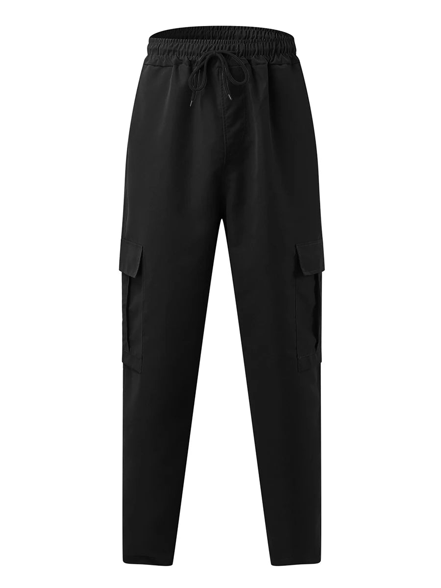 Men's Loose Cargo Pants with Pockets for Casual Wear