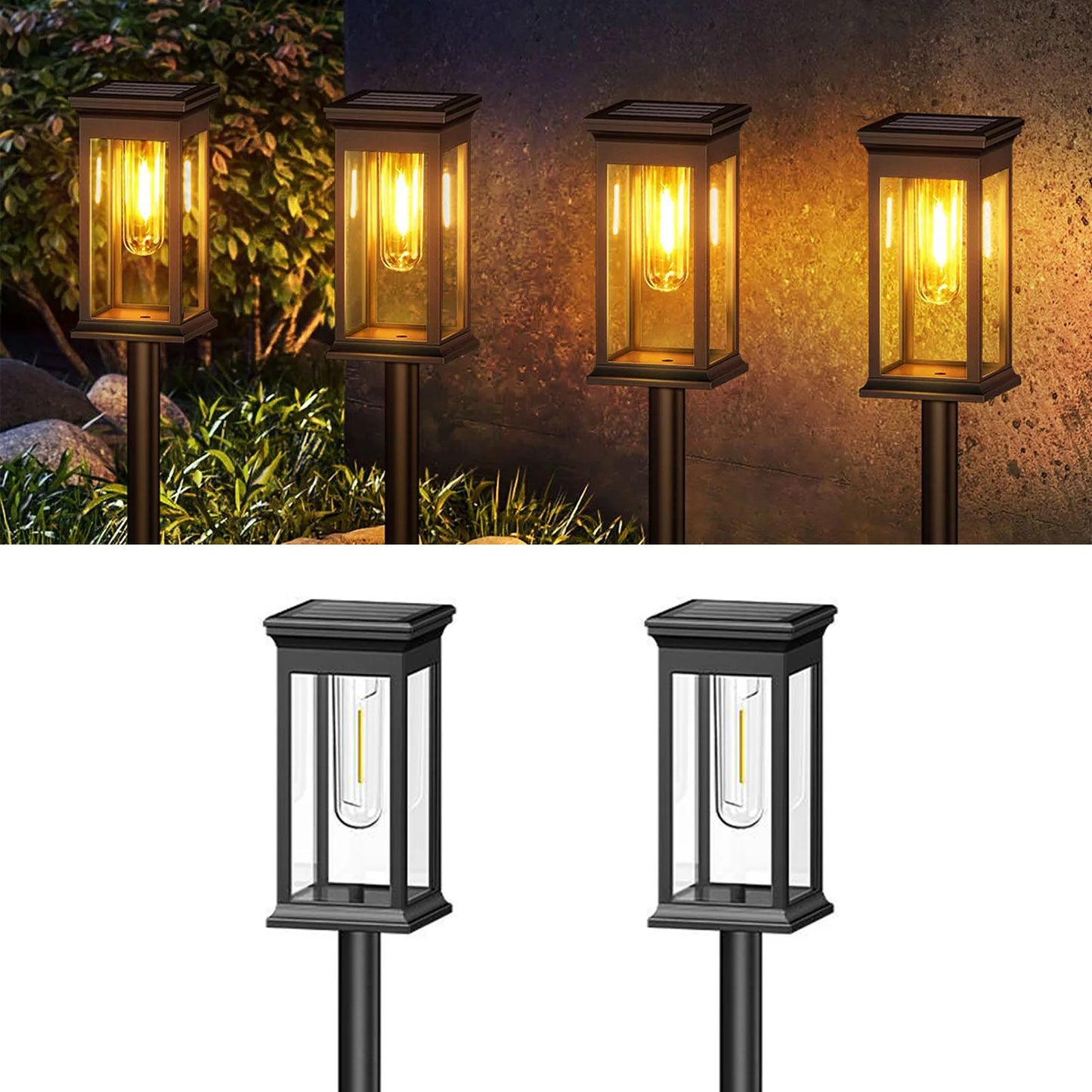 Upgraded Solar Lights 2 6 12 Pack Modern Style LED Outdoor Lighting