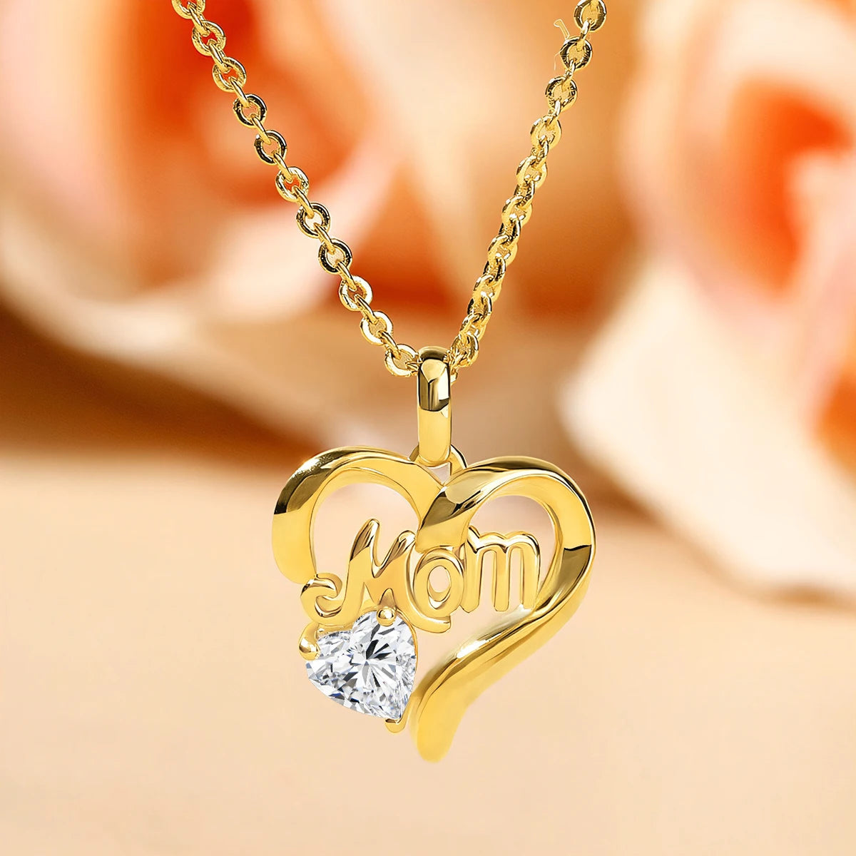 14k Gold Heart Necklace Moissanite with Certificate