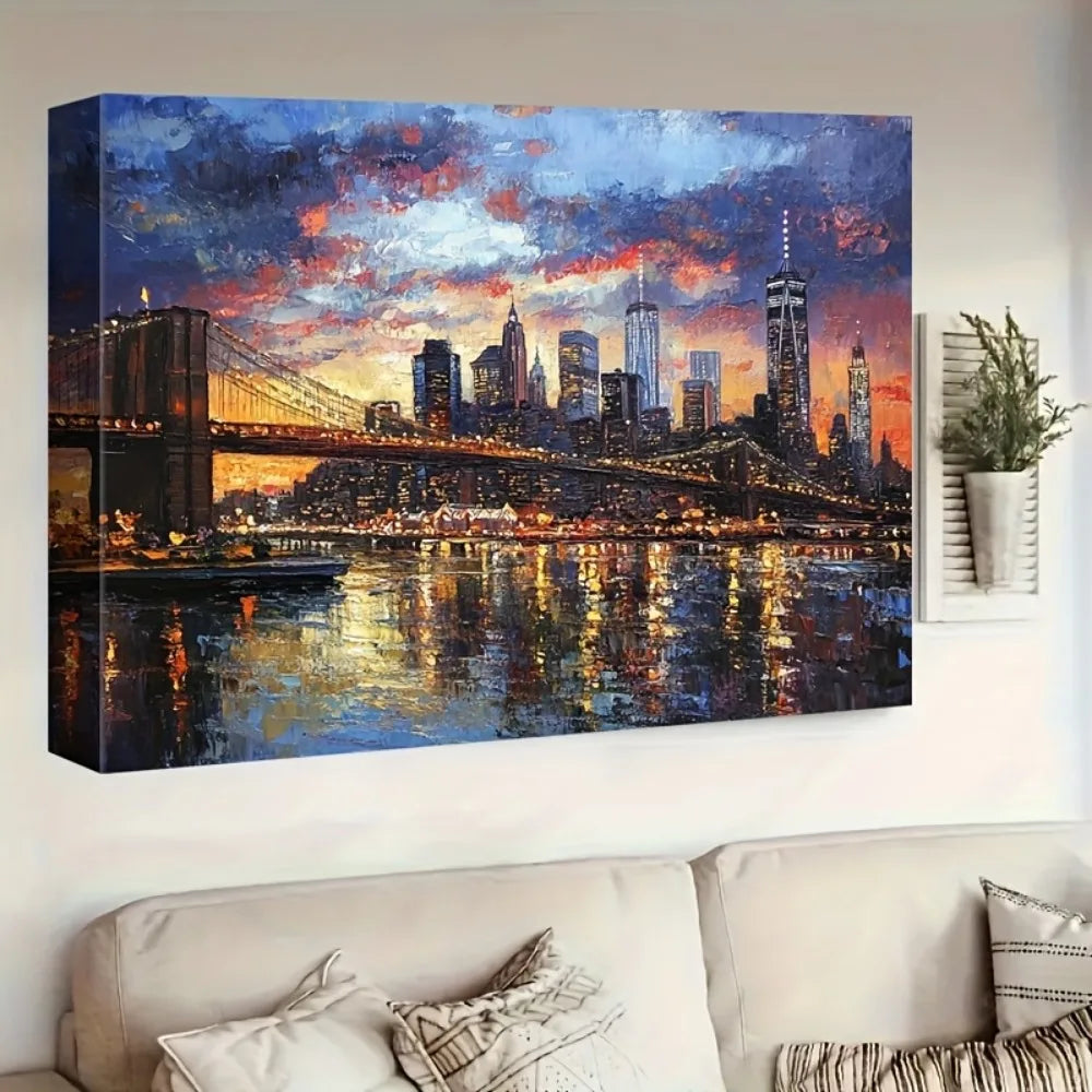 Stunning 1 Framed Modern Canvas Cityscape Artwork