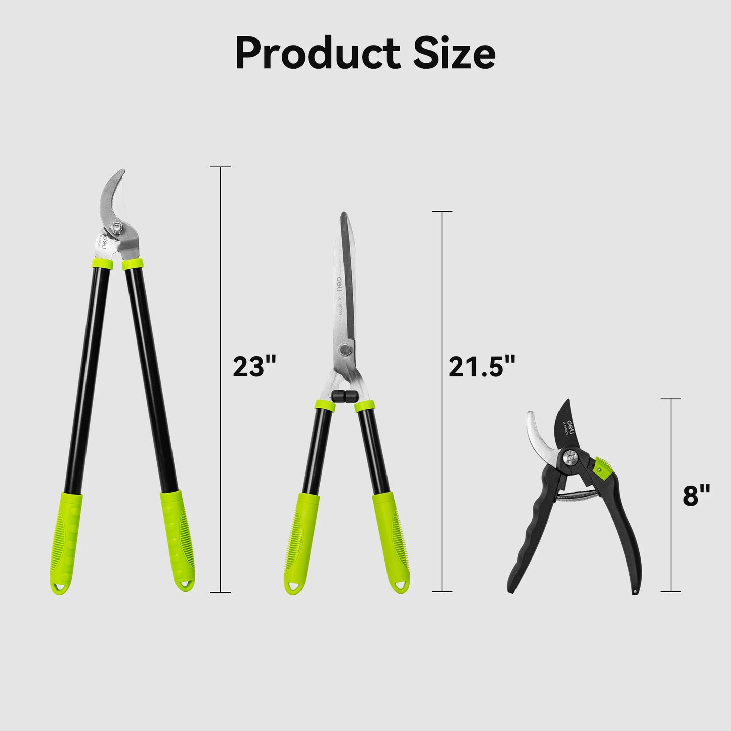 i 3-Piece Loppers, Hedge Clippers & Pruners Set for Gardening