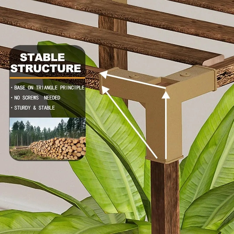 Corner Plant Stand With Grow Lights 14 Tier Tall Plant Shelf Indoor Outdoor For Multiple Plants Wood Plant Ladder Rack Holder Display Flower Stand For Patio Porch Garden Living Room