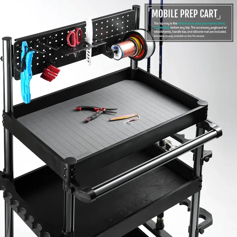 Mobile Tackle Station 16 Fishing Rod Holder Cart Waterproof Fishing Accessories
