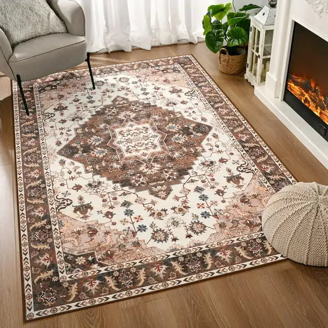 Soft Vintage Print Anti-Slip Rug for Living Room and Bedroom