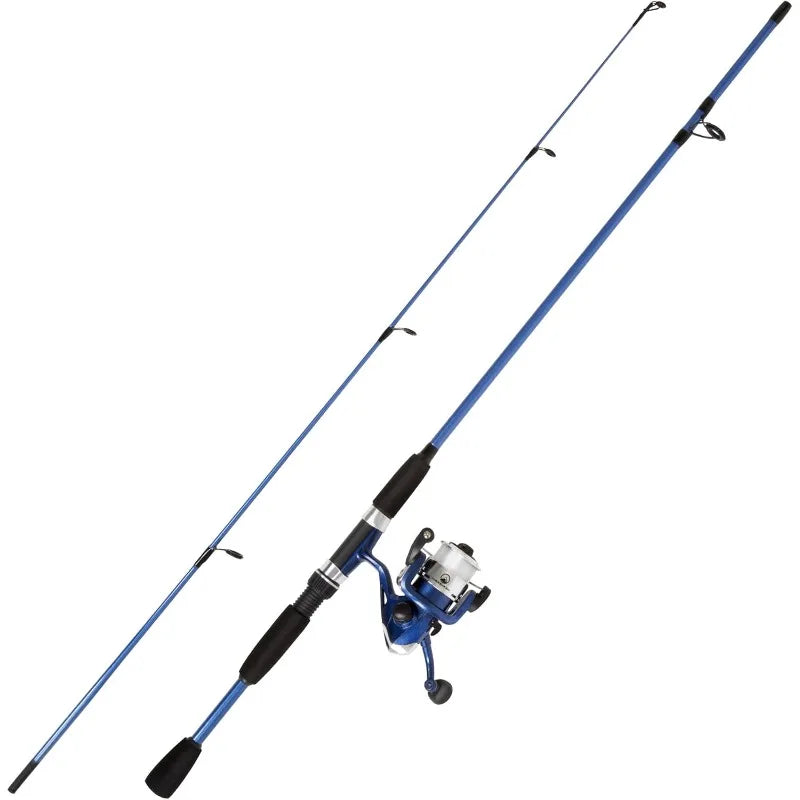6Ft 2 Piece Spin Cast Rod And Reel Combo Fiberglass