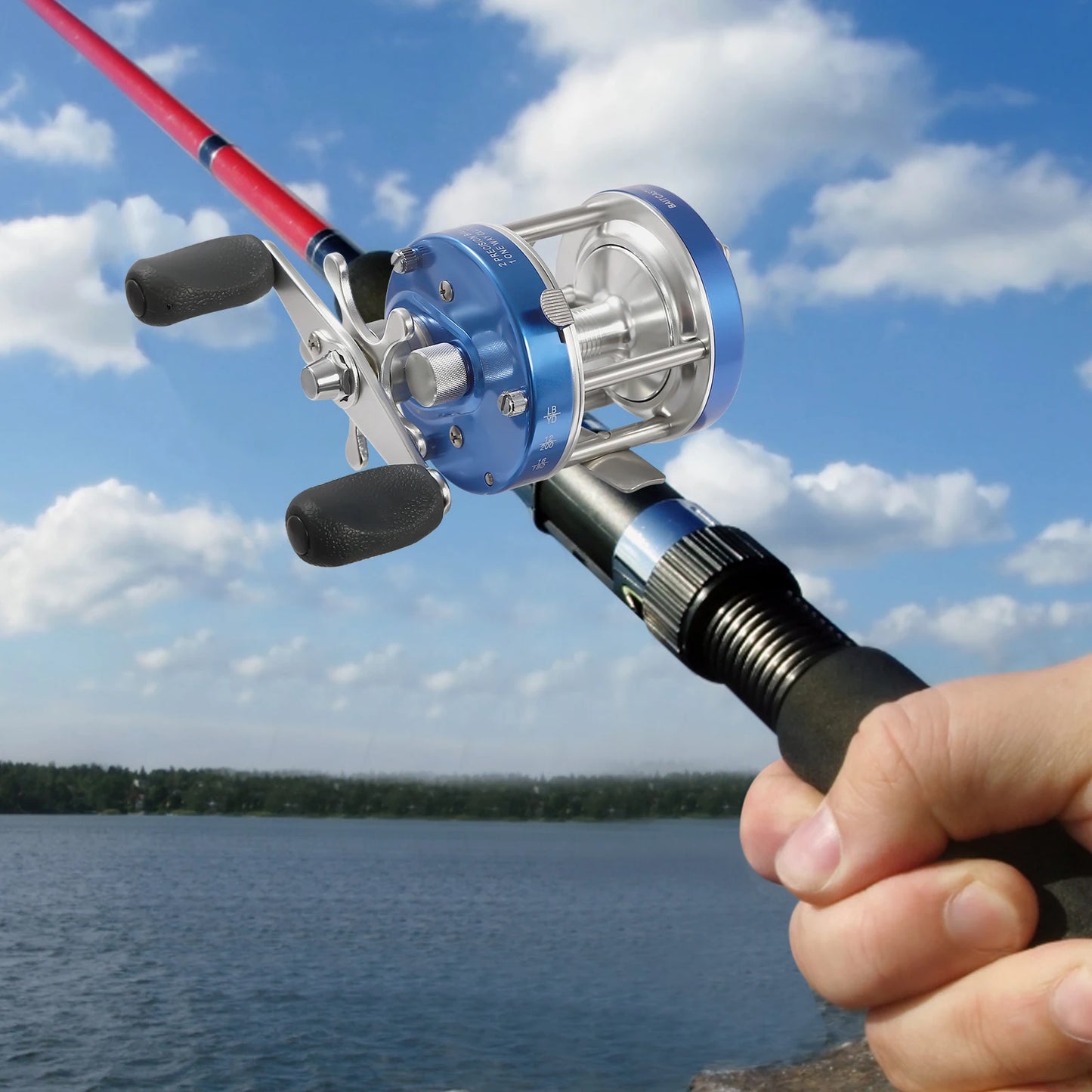 Baitcasting Reel Left Right Hand Metal Fishing Wheel Trolling Reel for Ocean Boat Lake Reservoir Pond