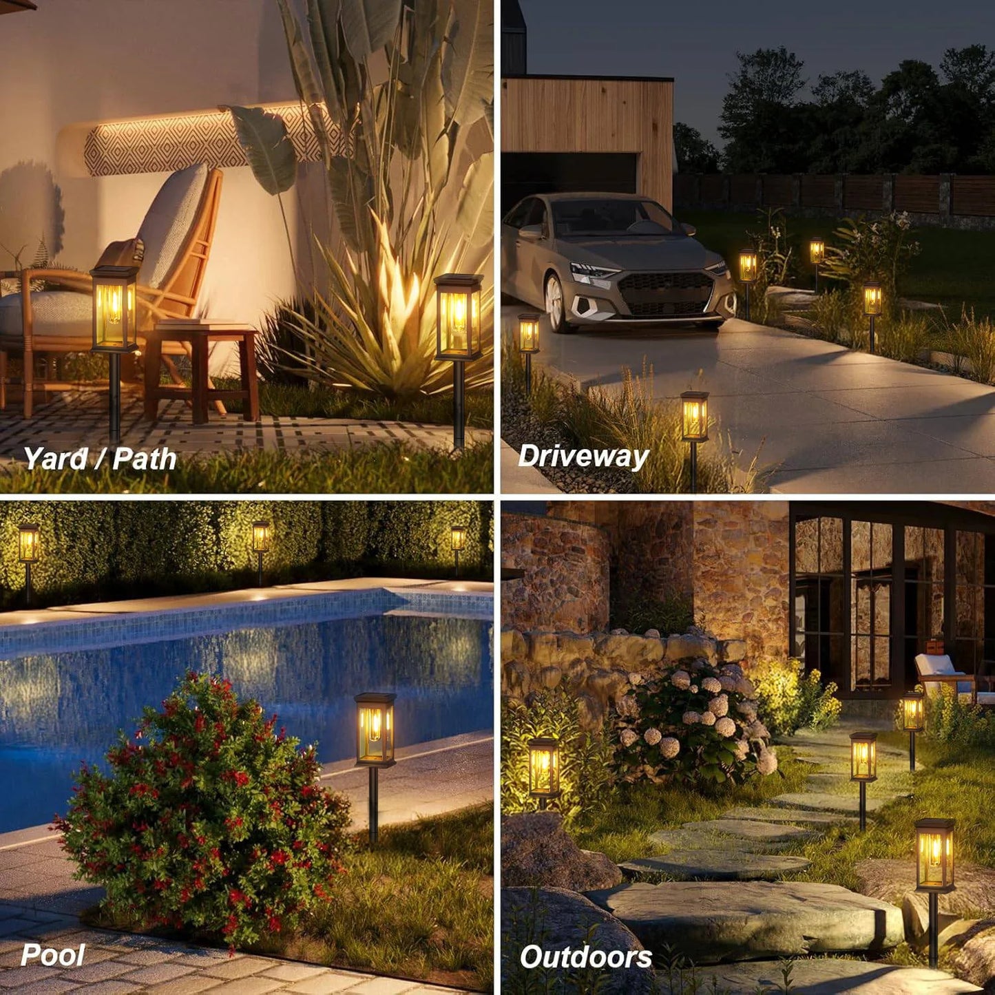 Upgraded Solar Lights 2 6 12 Pack Modern Style LED Outdoor Lighting