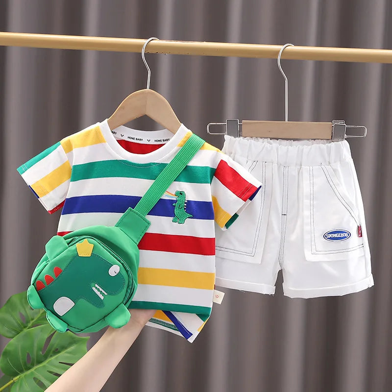Toddler T-shirt, Shorts and Bag Clothes Set for Summer Fun