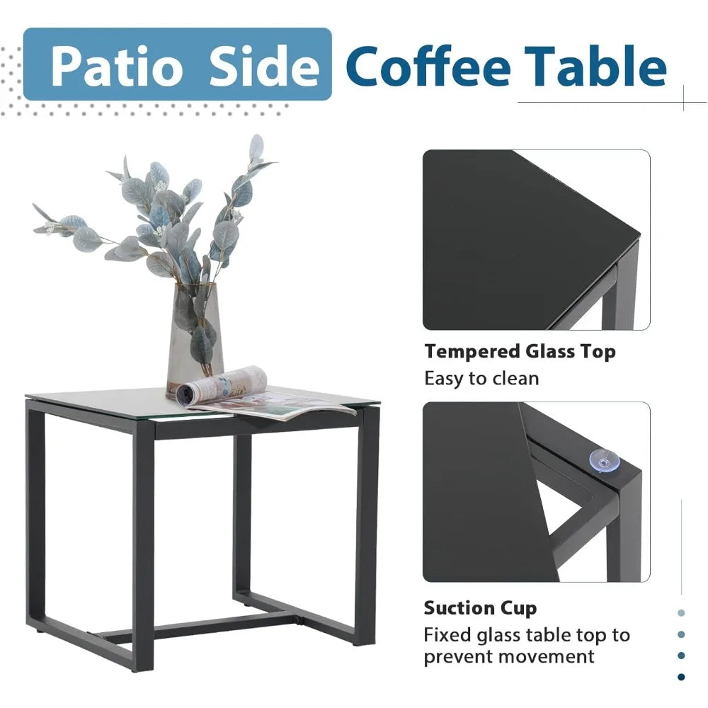 3 Pieces Patio Furniture Set Durable Bistro Set for Outdoor Use