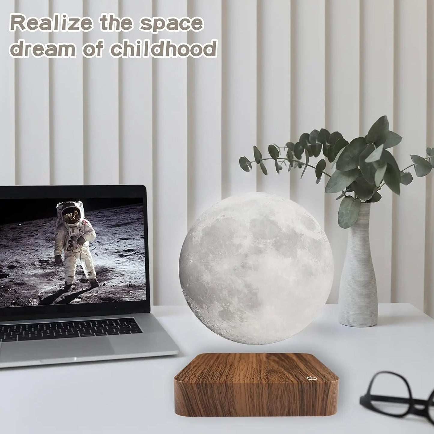 Magnetic Floating Rotating Moon Lamp Night Light with LED Bulbs