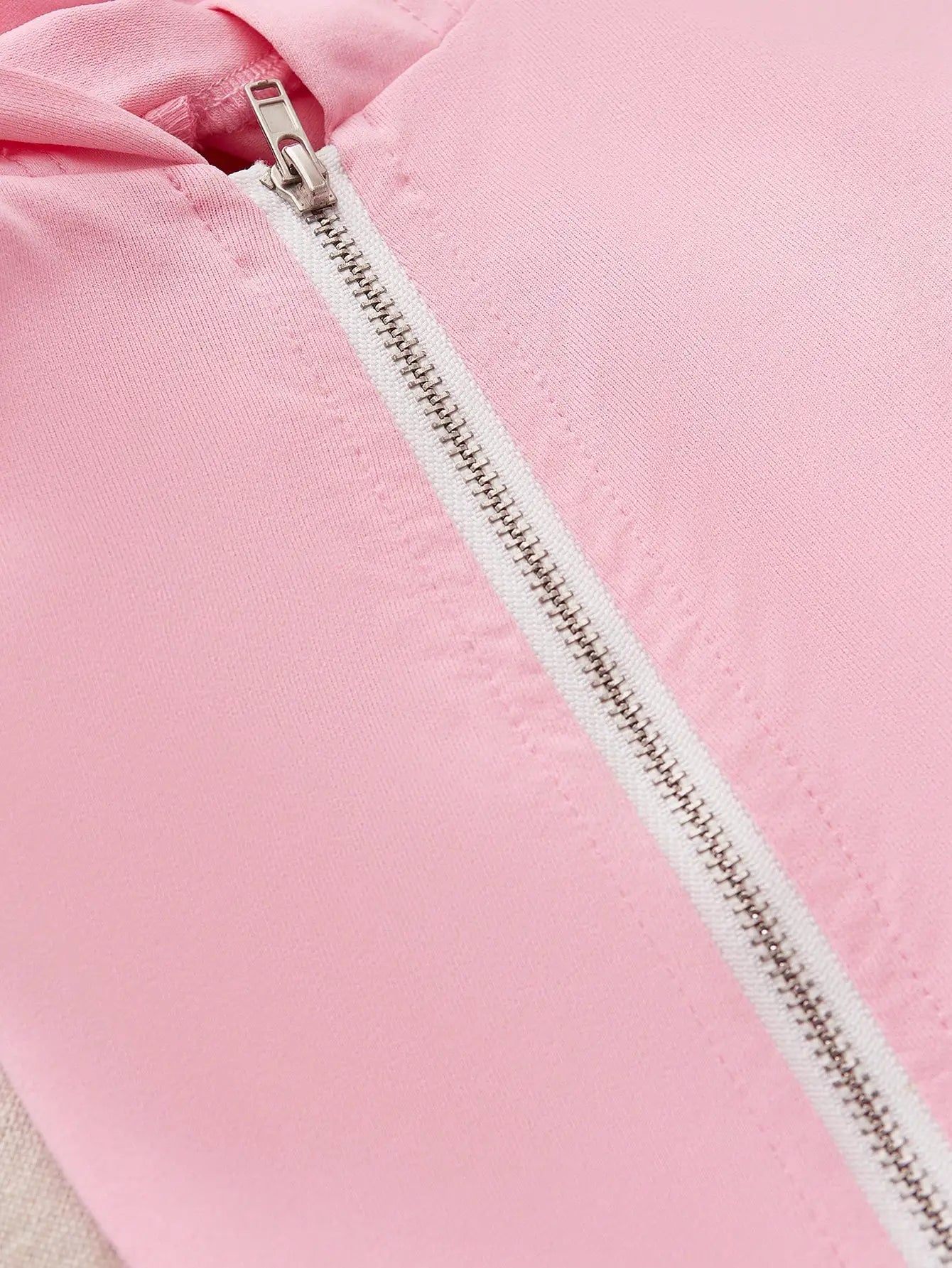 Women's Pink Zipper Sportswear Set of 2 Pieces Hoodie and Sweatpants