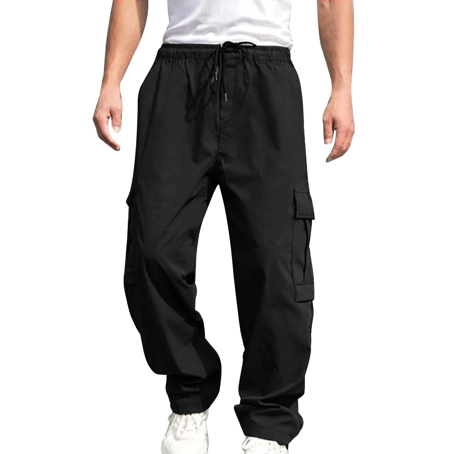 Men's Loose Cargo Pants with Pockets for Casual Wear