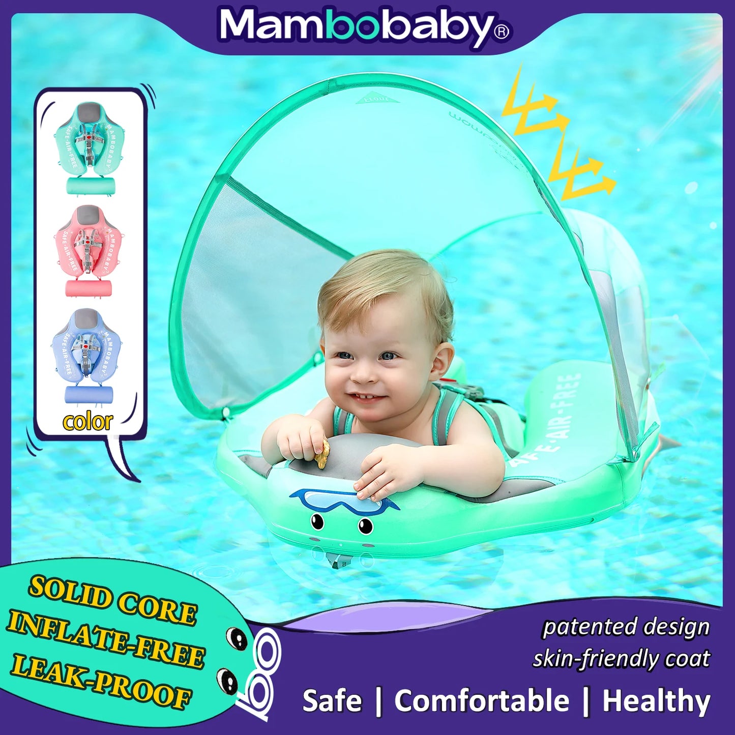 Baby Float With Sunshade Canopy For Infants Aged 0 To 3 Years CE Certified Swimming Aid