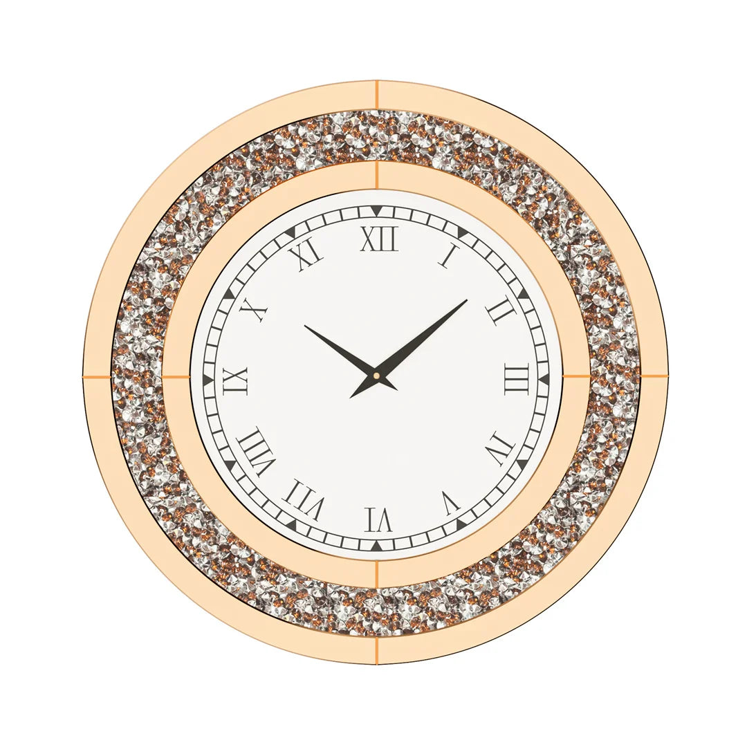 32 Inch Modern 3D Wall Clock with Crystals for Living Room Decor