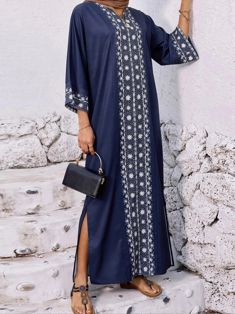 Elegant Floral Print Maxi Dress for Women All Season Casual Style