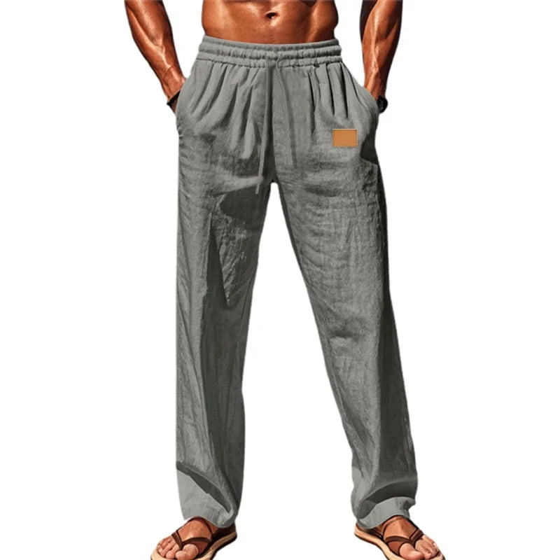 Men's Comfortable Elastic Waist Drawstring Pants for Casual Wear