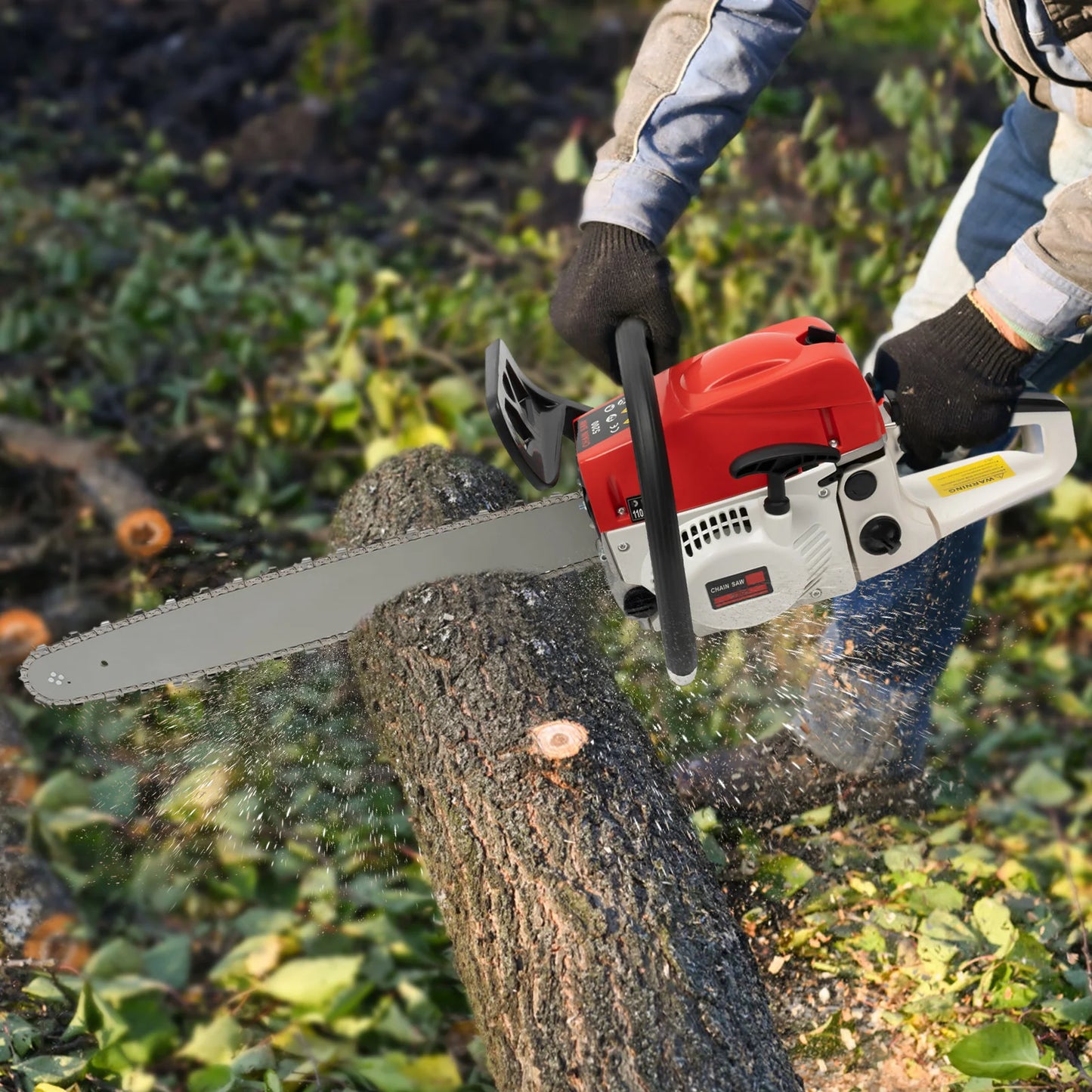 22 Inch Gasoline Chainsaw 2-Stroke Engine 52cc Power