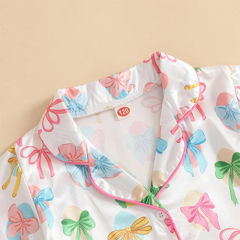 Long Sleeve Pajama Set for Toddler Girls in Cute Designs