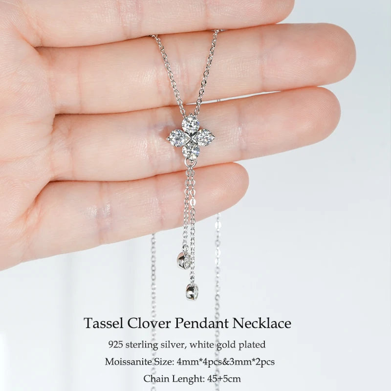 Elegant Moissanite Pendant Necklace in 925 Silver