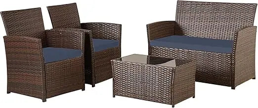 Modern Gray Rattan Wicker Patio Furniture Set for Outdoor Use