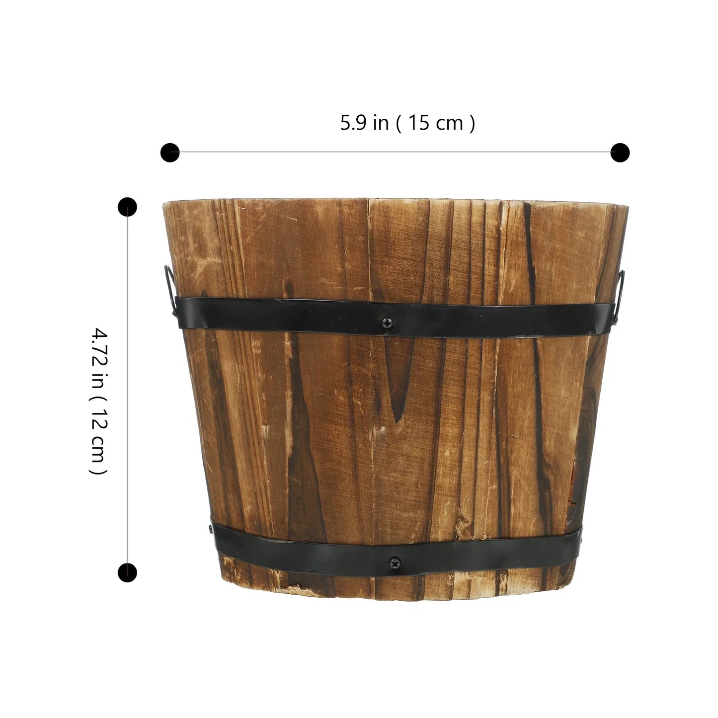 Large Wooden Flower Pot With Handles Classic Style Pine Planter