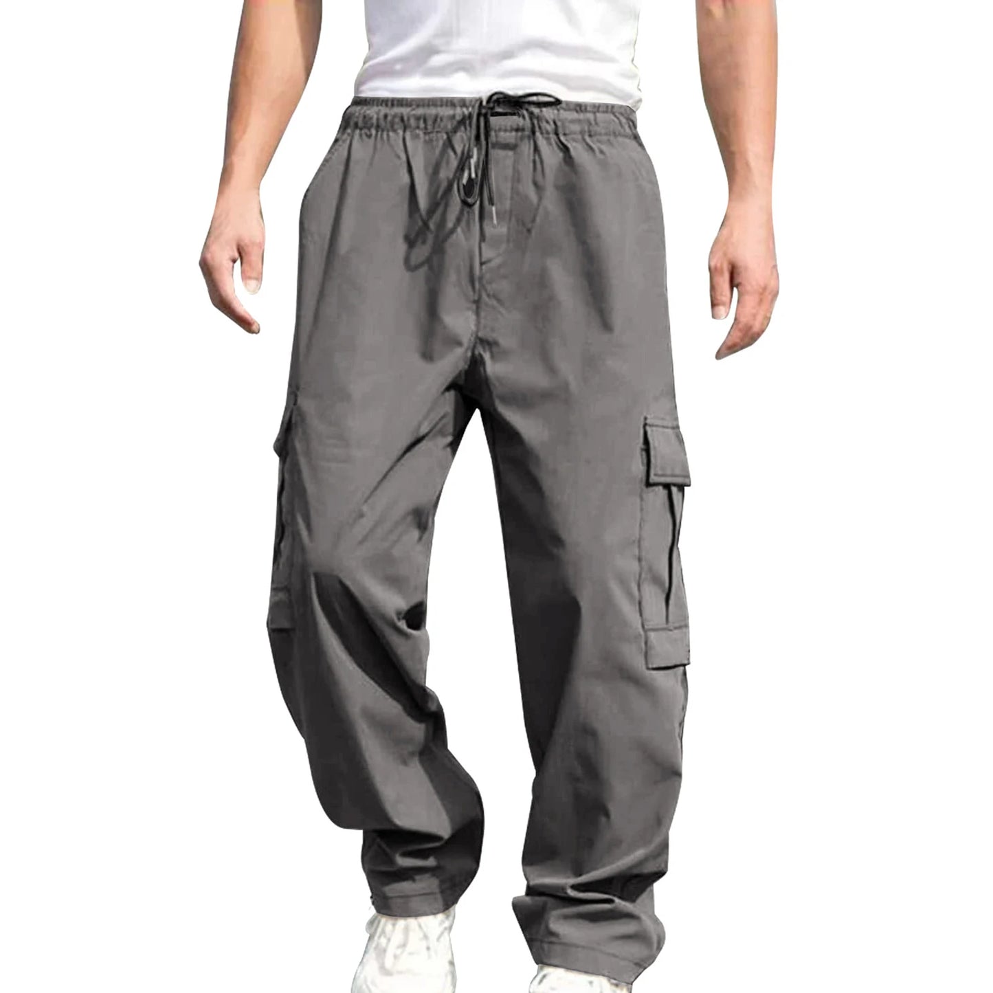 Men's Loose Cargo Pants with Pockets for Casual Wear