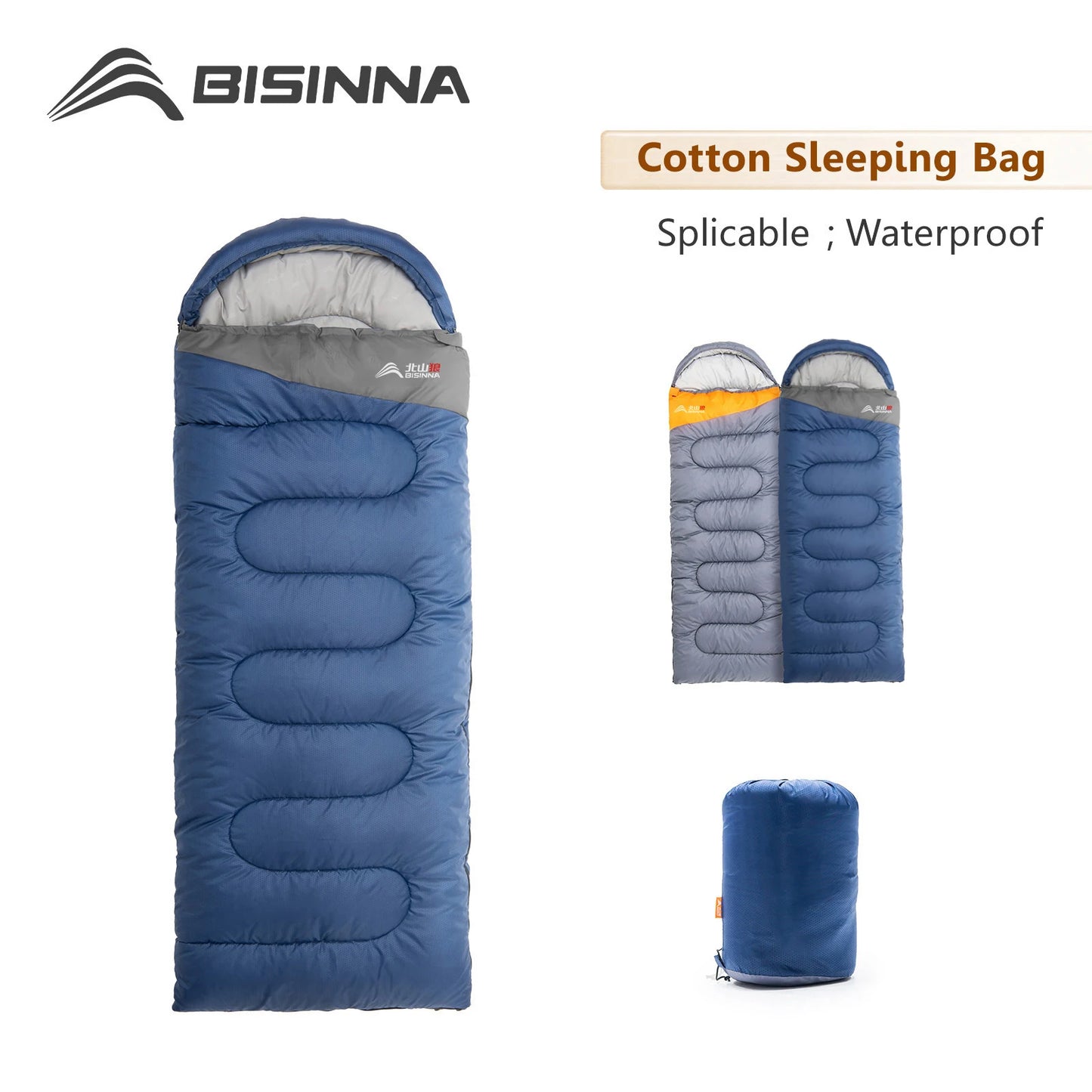 Camping Sleeping Bag Waterproof Adult Cotton Terylene Winter Splic 5 to 0 Degrees