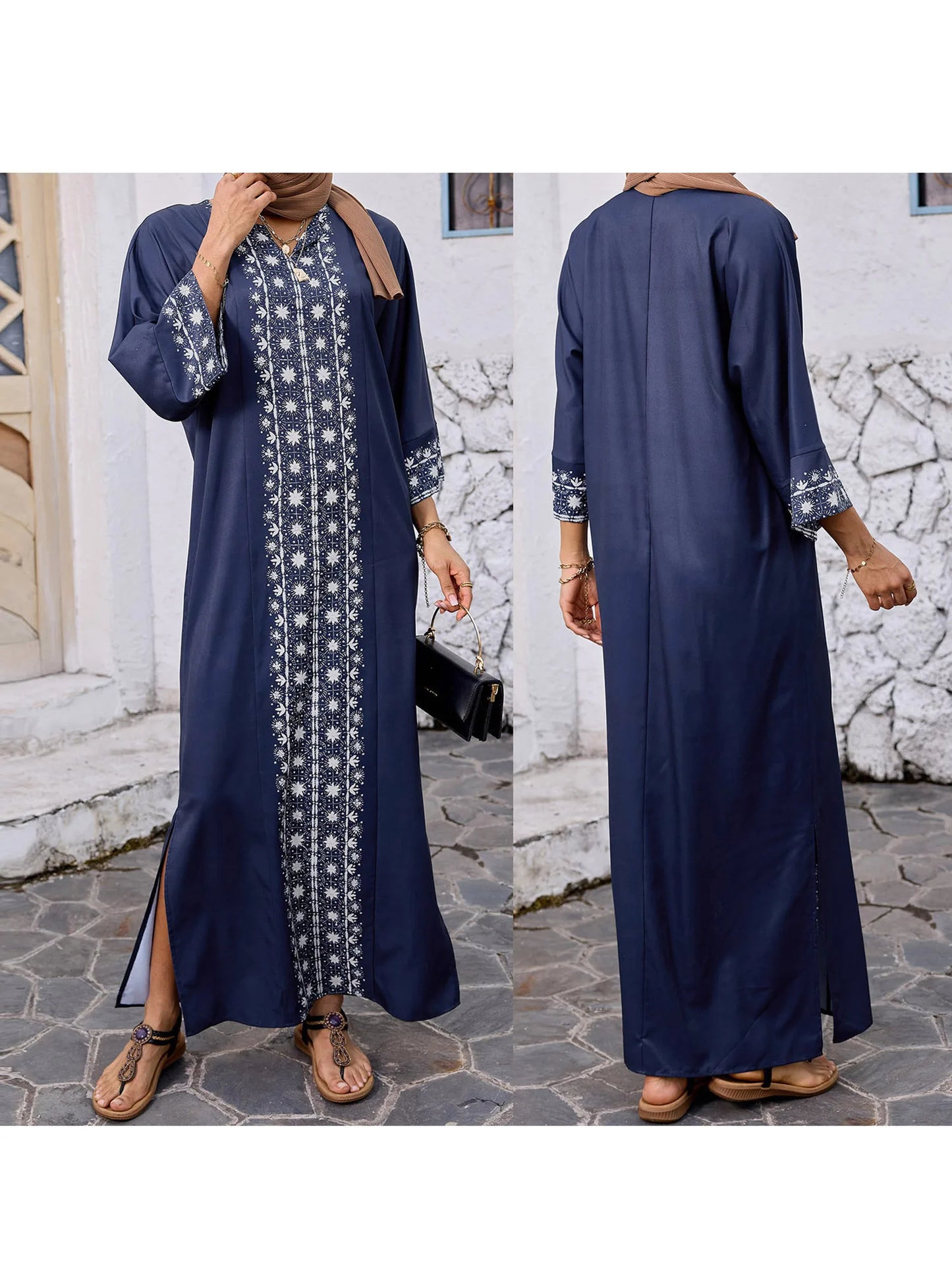Elegant Floral Print Maxi Dress for Women All Season Casual Style
