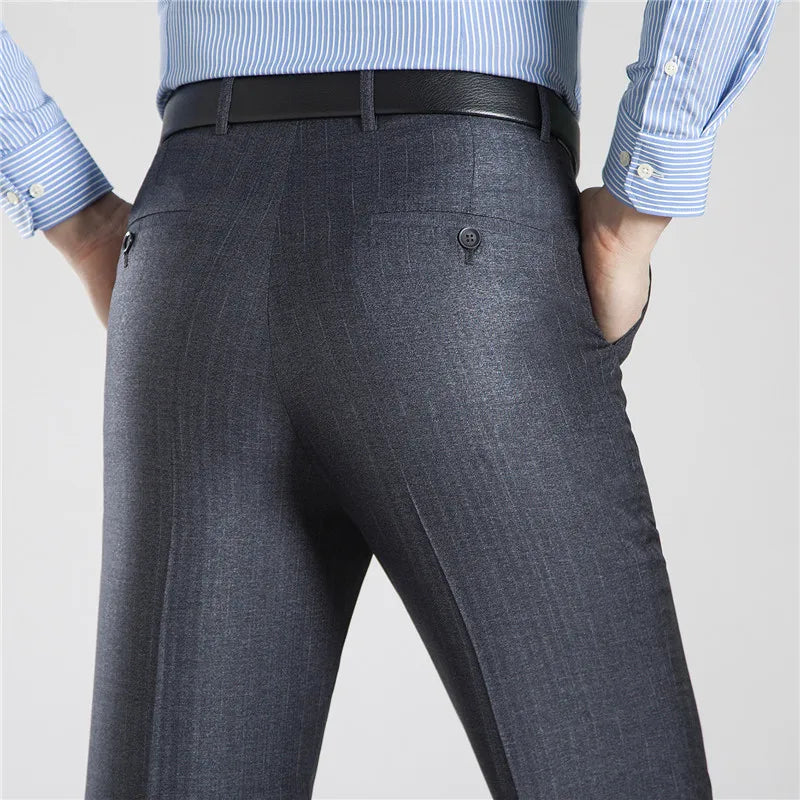 Business Men's Dress Pants Slim Fit Casual Trousers