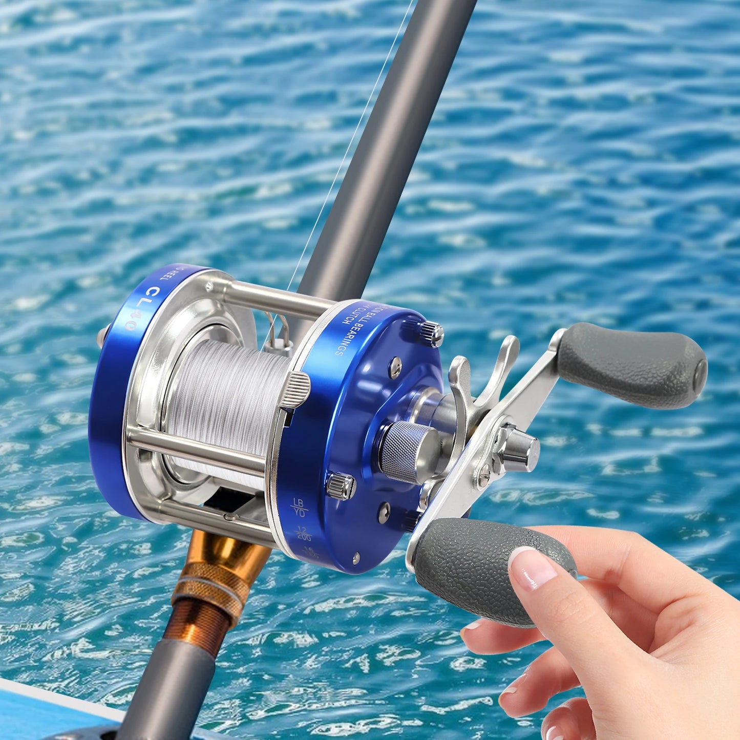 Baitcasting Reel Left Right Hand Metal Fishing Wheel Trolling Reel for Ocean Boat Lake Reservoir Pond