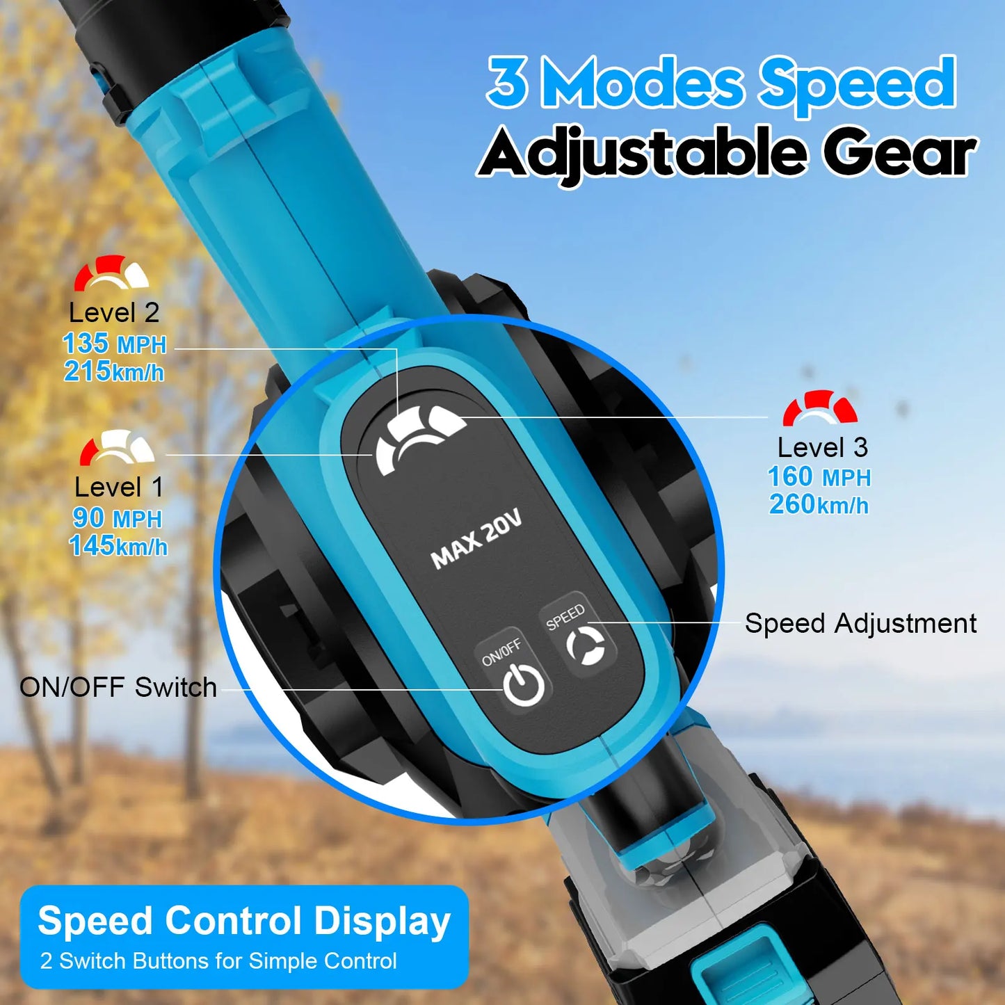 21V Cordless Leaf Blower with Powerful Motor and Lightweight Design