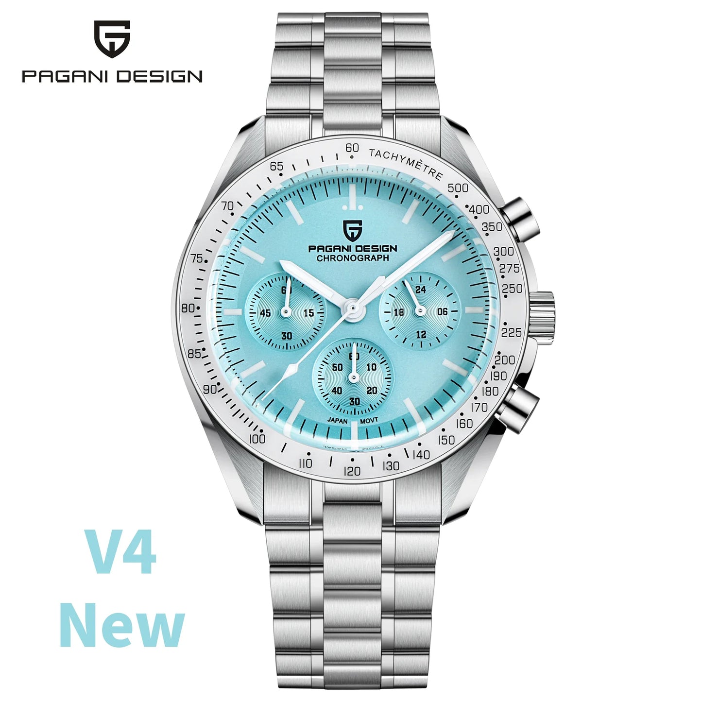 Men's Stainless Steel Quartz Watch with Folding Clasp and Round Dial