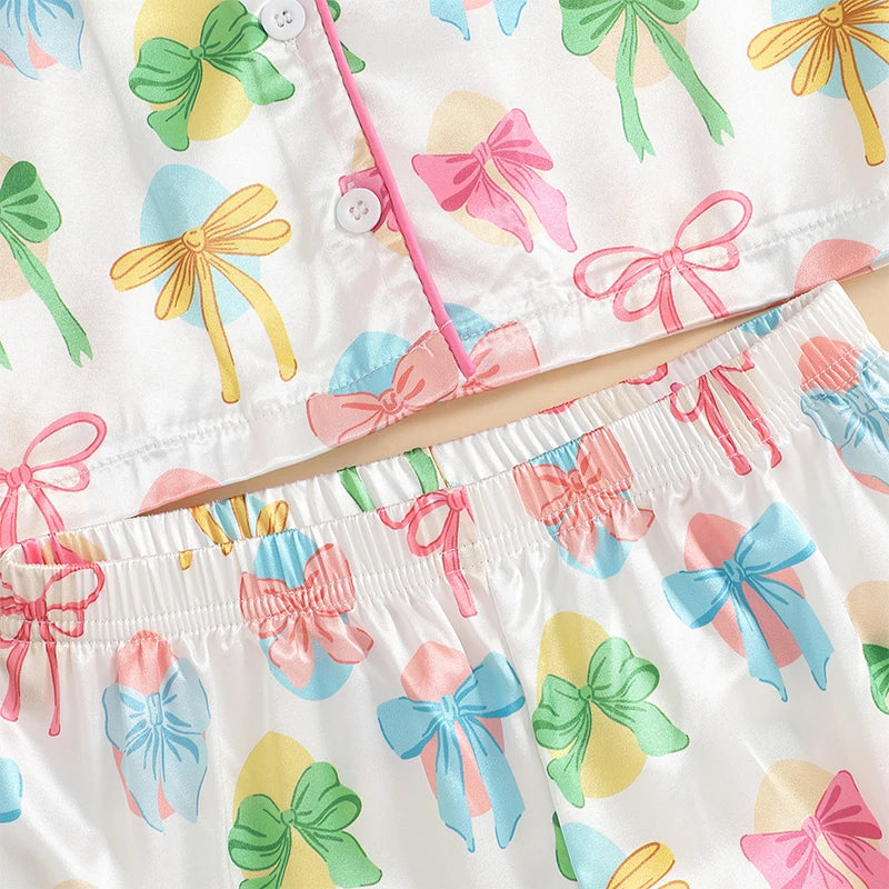 Long Sleeve Pajama Set for Toddler Girls in Cute Designs