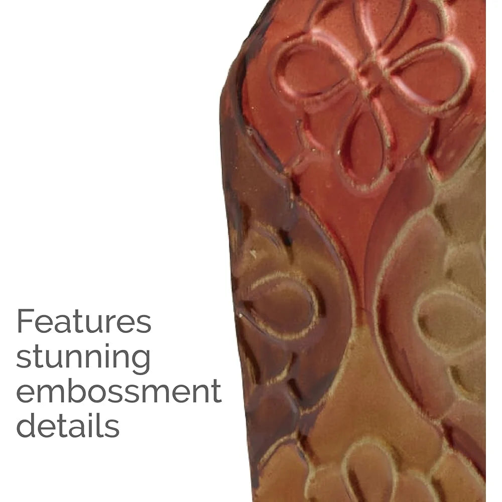 Modern Embossed Decorative Metal Vase with Curved Silhouette and Distressed Gold Finish