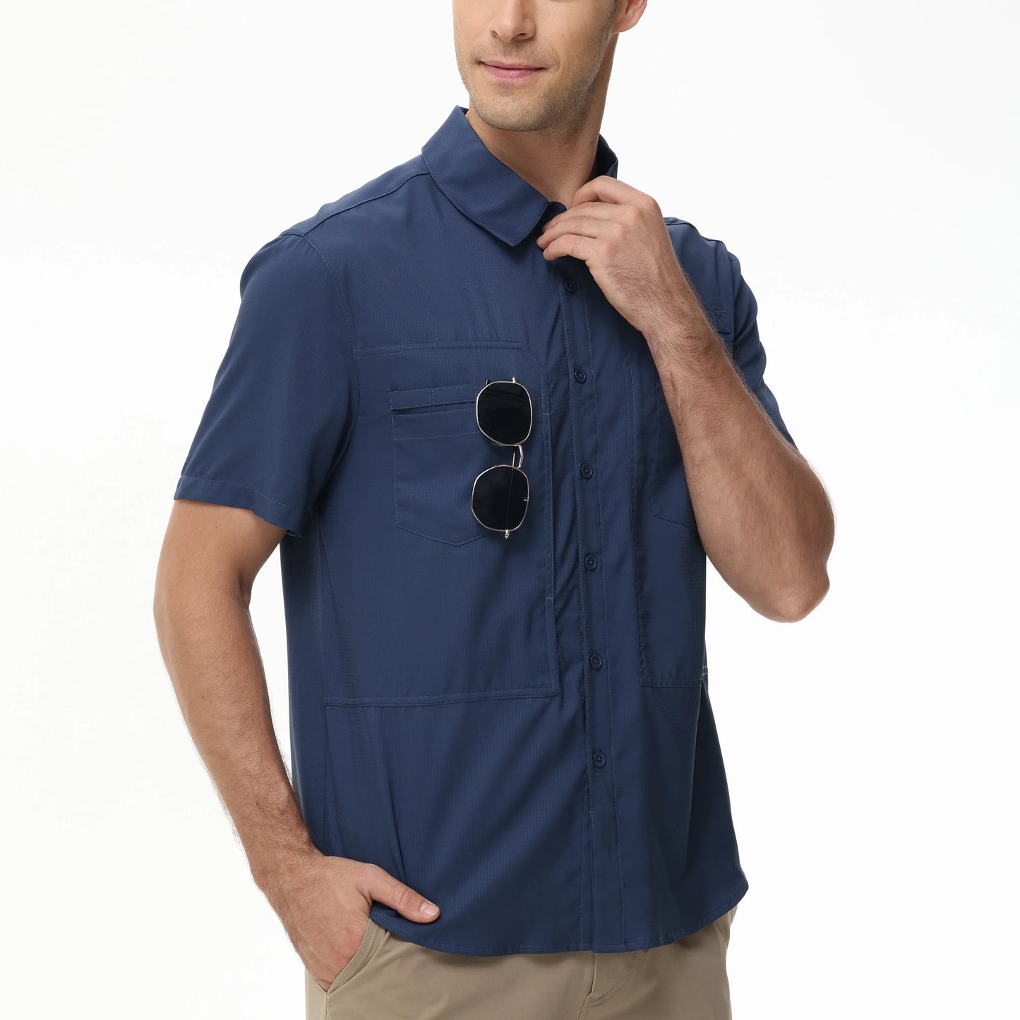 Men's Breathable Fishing Shirts with UV Protection and Pockets