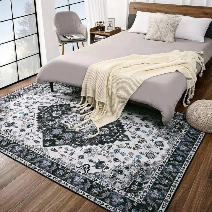 Soft Vintage Print Anti-Slip Rug for Living Room and Bedroom