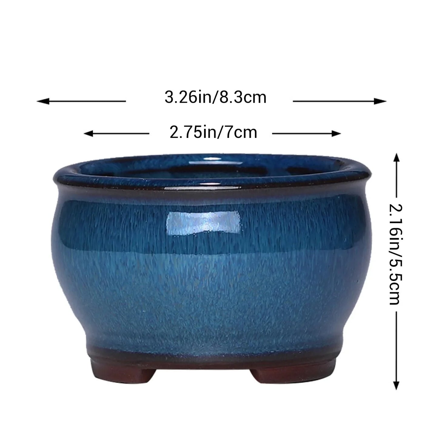 Ceramic Garden Planter Small Glazed Flower Pot for Indoor Plants Cactus Herbs and Aloes