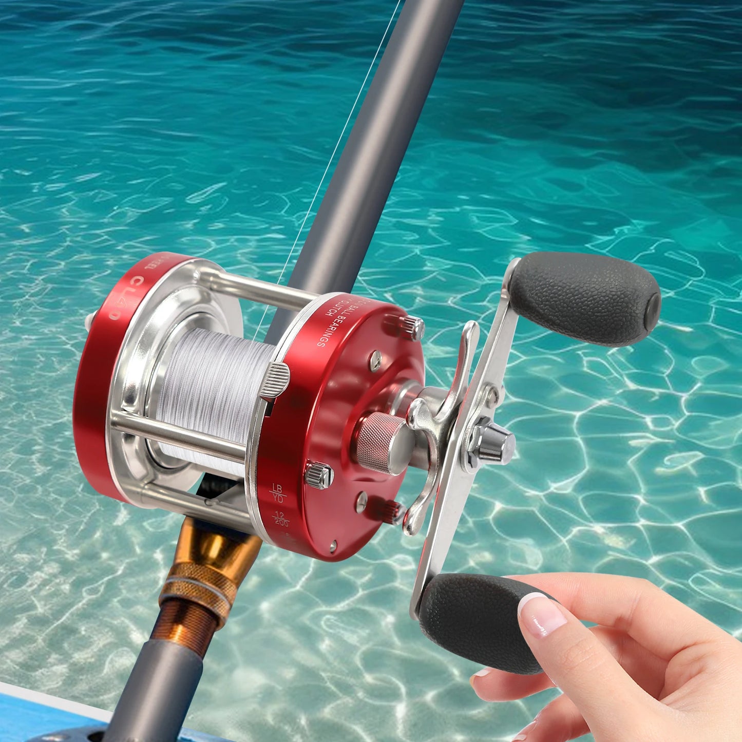 Baitcasting Reel Left Right Hand Metal Fishing Wheel Trolling Reel for Ocean Boat Lake Reservoir Pond