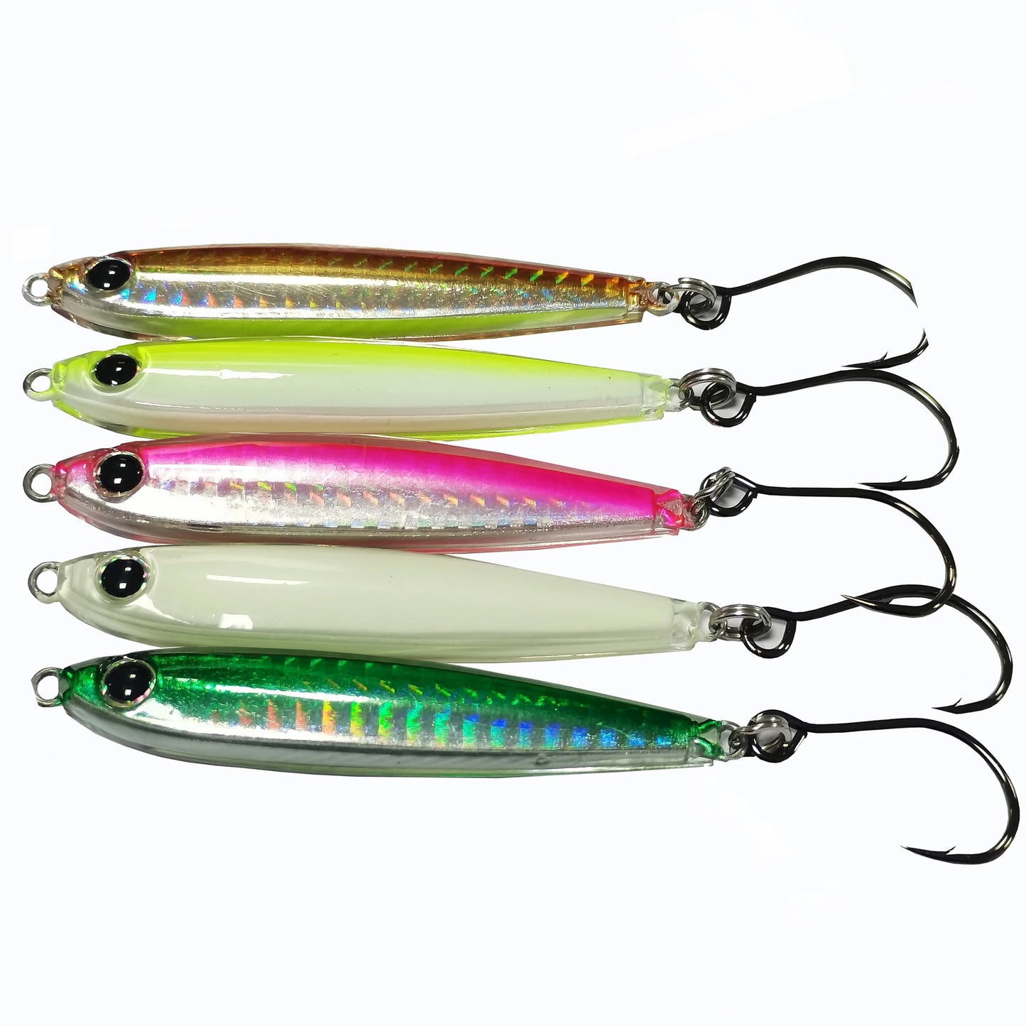 5 Pieces Epoxy Resin Jigs Bass Lure Mixed Colors for Ocean Boat Fishing Lake River Stream