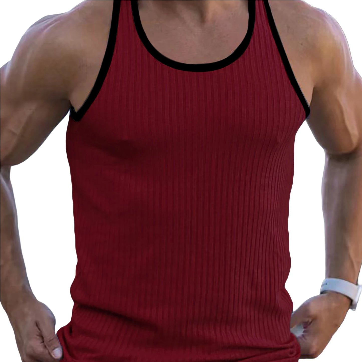 Men's Tank Tops with Racerback Design for Summer Fitness
