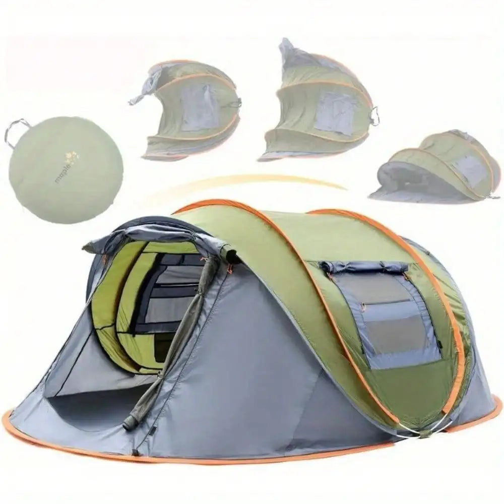 4 Person Easy Pop Up Tent Quick Automatic Opening Double Layer Synthetic Fibres