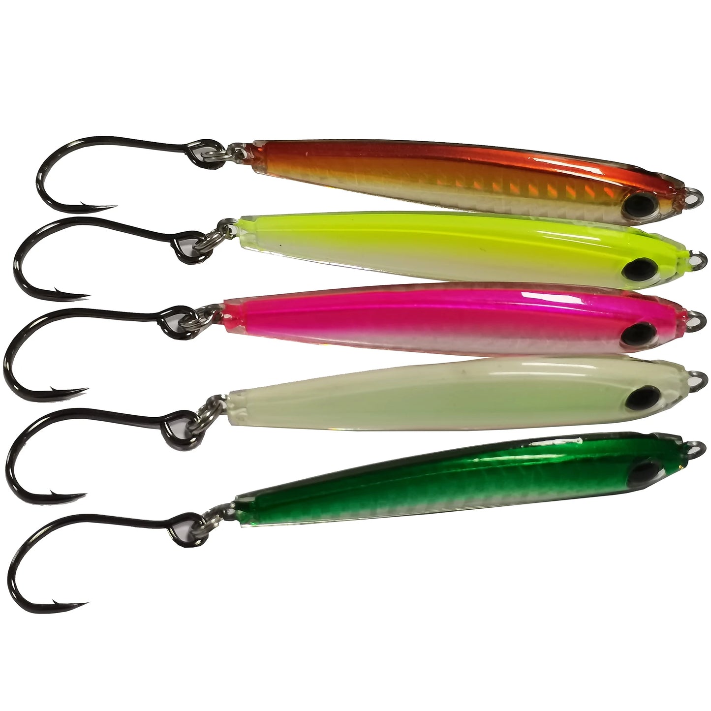 5 Pieces Epoxy Resin Jigs Bass Lure Mixed Colors for Ocean Boat Fishing Lake River Stream