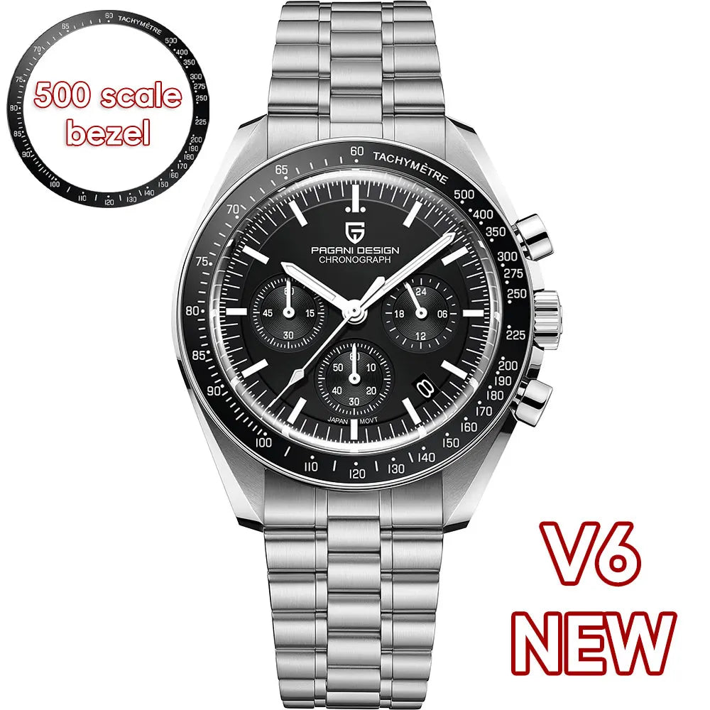 Men's Stainless Steel Quartz Watch with Folding Clasp and Round Dial